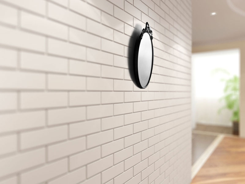 3D гипсовая панель Кирпич плоский в интерьере