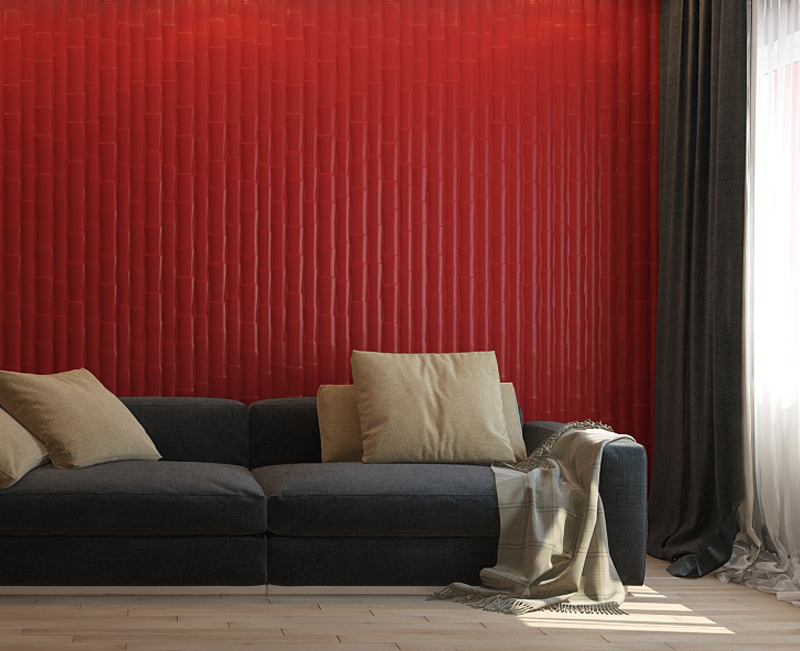 Панель 3D гипсовая БАМБУК