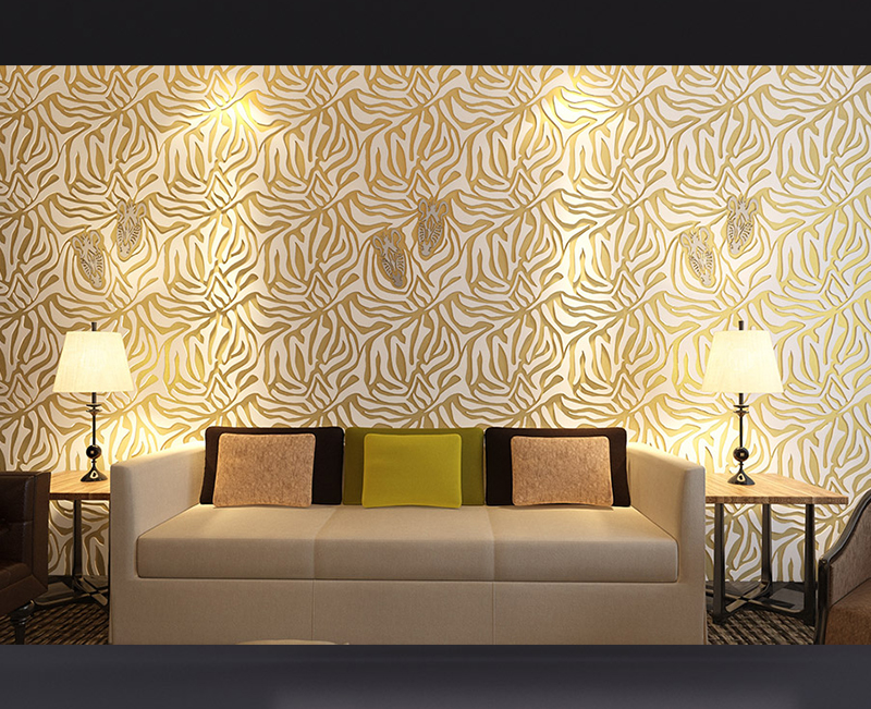 Панель 3D гипсовая ЗОЛОТЫЕ ДЖУНГЛИ