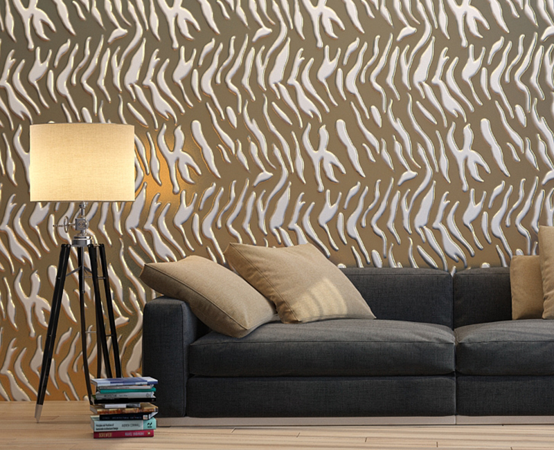 Панель 3D гипсовая ЗОЛОТОЙ ТИГР