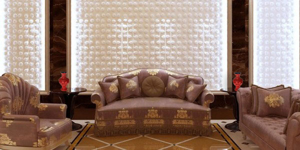 3D гипсовая панель Бамп в интерьере