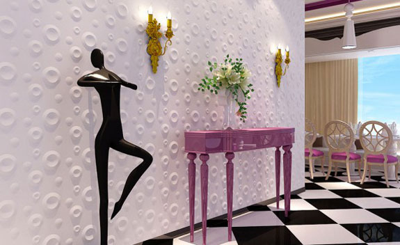 3D гипсовая панель Микро в интерьере