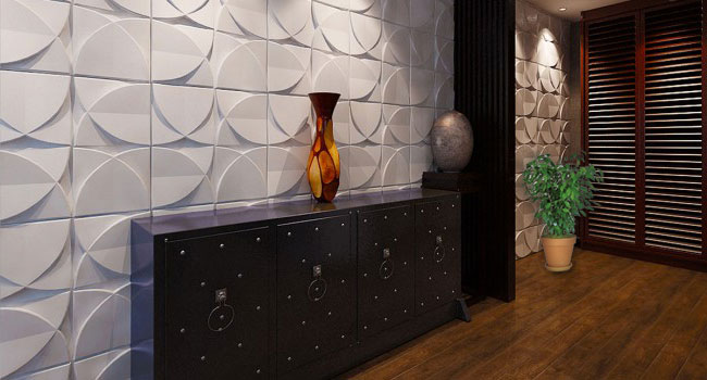 3D гипсовая панель Милли в интерьере