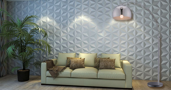 3D гипсовая панель Шестиконечная звезда интерьере