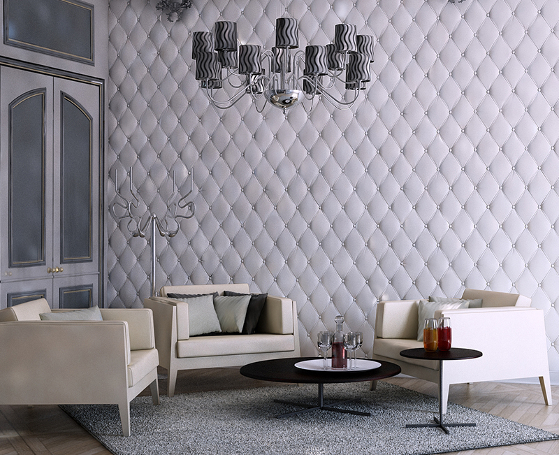 Панель 3D гипсовая КОЖА ВЫТЯНУТАЯ