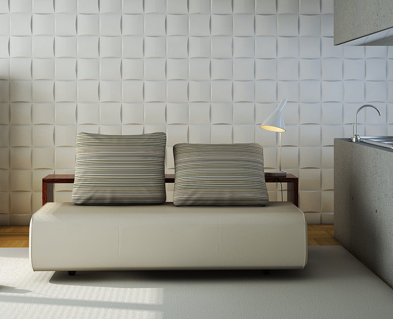 Панель 3D гипсовая Квадрат выпуклый