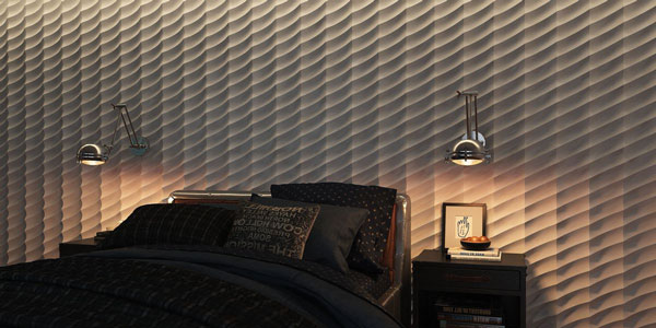 3d гипсовая панель Ствол рельефный в интерьере