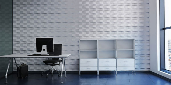 3d гипсовая панель Ступенчатый кирпич в интерьере