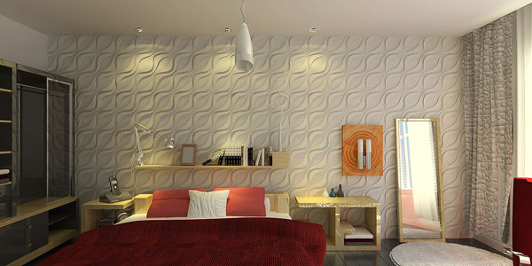 3d гипсовая панель Устина в интерьере