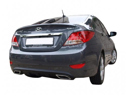 Диффузор заднего бампера для Hyundai Solaris тиснение Hyundai