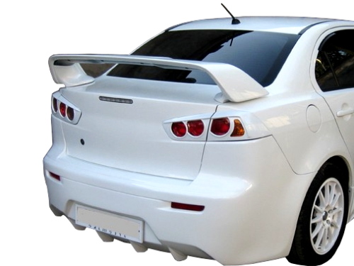 Бампер задний Mitsubishi Lancer X GT Тюнинг Митсубиси Х, покраска установка, фото.