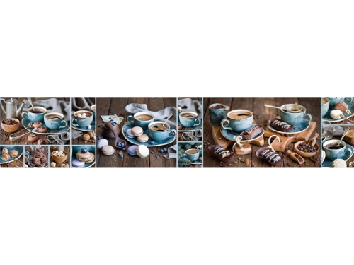 Фартук для кухни Голубой сервиз (фотопечать)