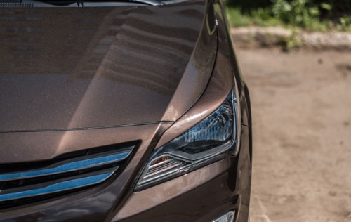 Реснички на фары Hyundai Solaris рестайлинг
