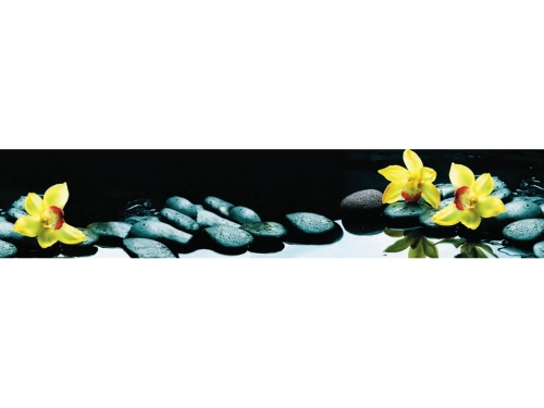 Фартук для кухни Орхидеи в воде (3D фотопечать)