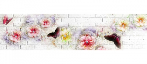 Фартук МДФ Бабочка с тиснением под кирпич