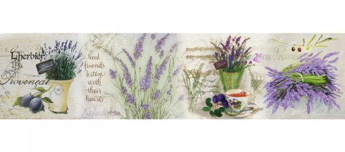 Фартук МДФ Лаванда с тиснением под дерево