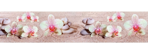 Фартук МДФ Орхидеи на песке