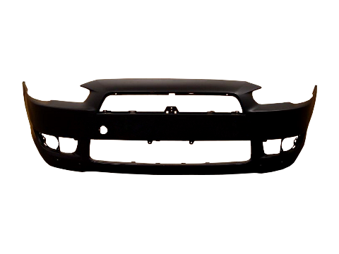 Бампер передний Mitsubishi Lancer X с отверстиями Тюнинг Митсубиси Х, покраска установка, фото.