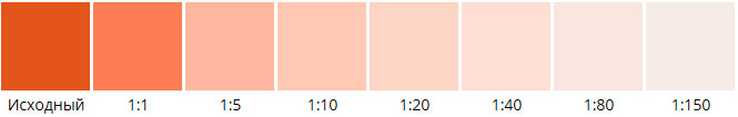 Растяжка оранжево-розового колера для водно-дисперсионных красок