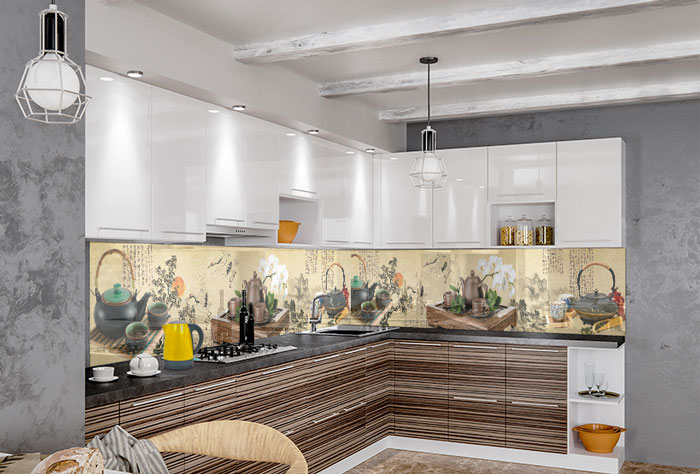 Фартук МДФ М6 в интерьере