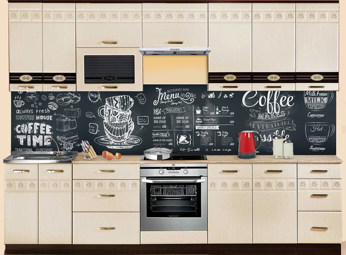 Фартук МДФ серии Лайт S10 в интерьере