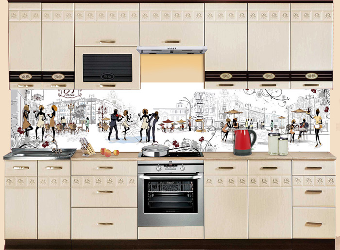 Фартук МДФ серии Лайт S7 в интерьере