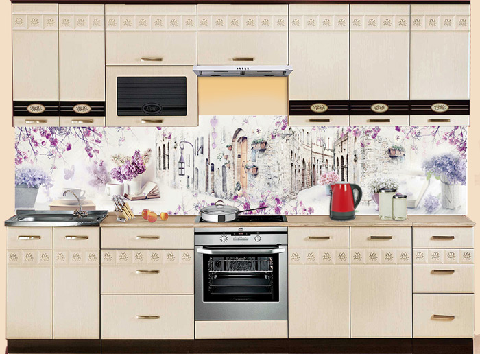 Фартук МДФ серия Лайт S8 в интерьере