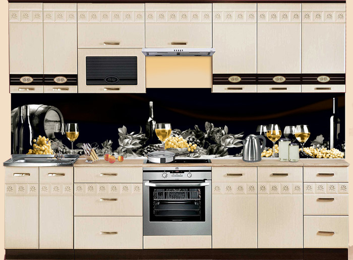 Фартук МДФ SP 129 с виноградом в интерьере