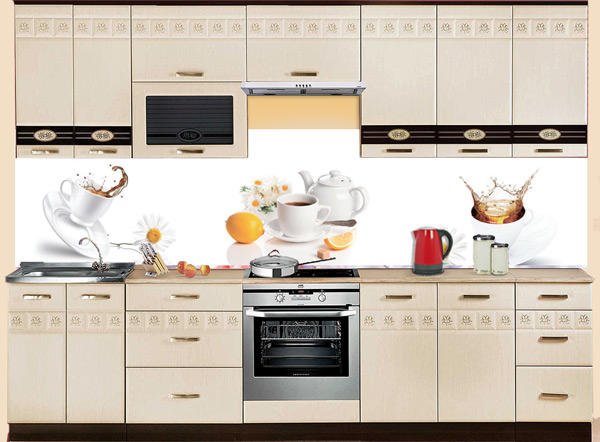 Фартук МДФ SP 158 с кофейными чашками в интерьере