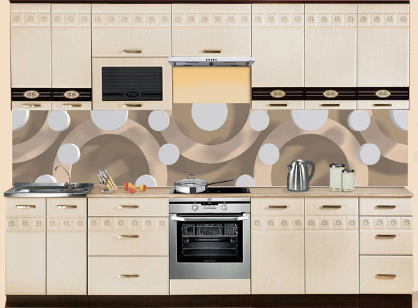 Фартук МДФ SP 192 с геометрическим рисунком в интерьере