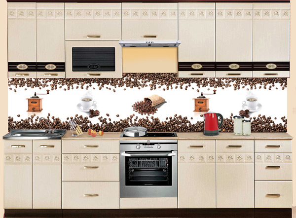 Фартук МДФ SP 195 с кофейными зернами в интерьере