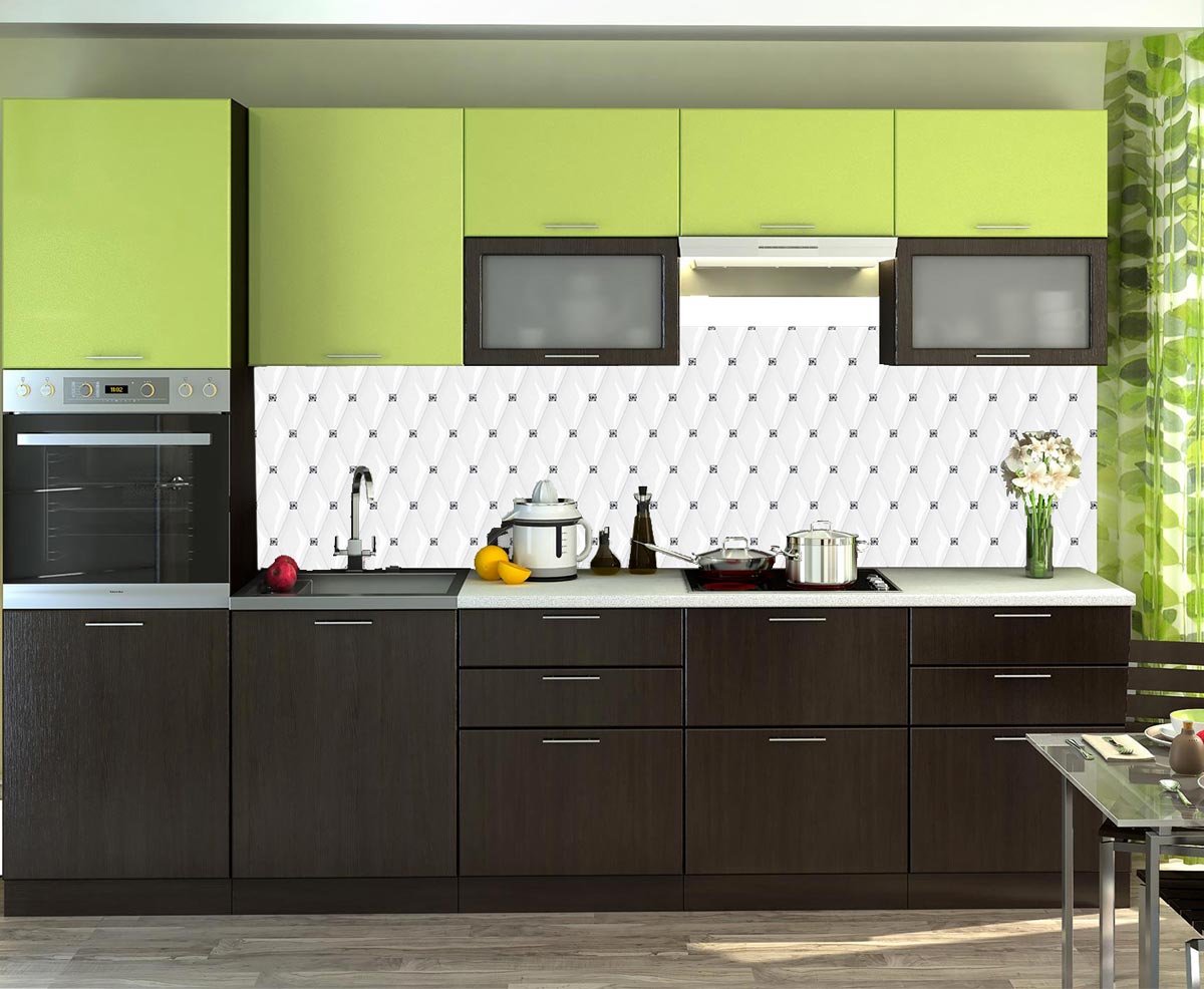 Фартук для кухни Кирпич белый 2 в интерьере