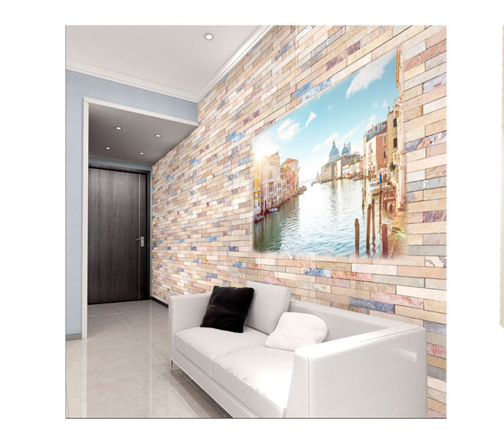 Панели ПВХ Каскад под кирпич в интерьере