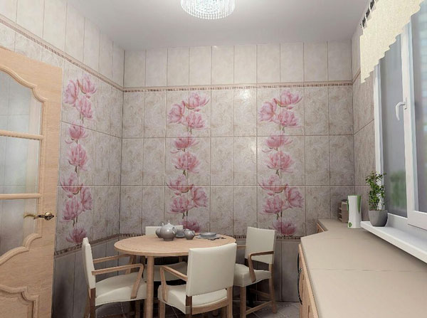 Панели ПВХ Юник Прованс Пион в интерьере