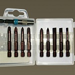 Насадки-биты S2 - 10 шт. (PH/PZ/SL х 50 мм) с адаптером