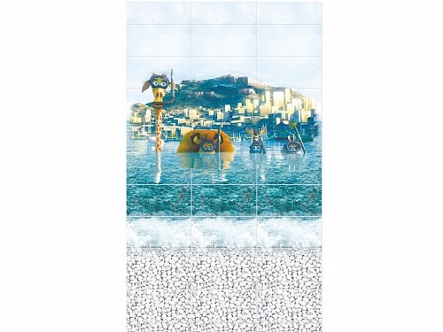 Панель ПВХ Панда Море (рисунок Мадагаскар)