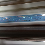 Плинтус для панелей ПВХ потолочный Карниз Лоза голубая 