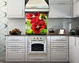 Защитное стекло Красный цветок для кухни