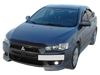 Подиум номерного знака Mitsubishi Lancer X прямой Тюнинг Митсубиси Х, покраска установка, фото.