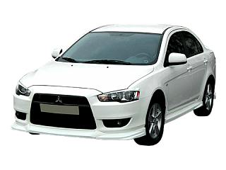 Накладка переднего бампера Mitsubishi Lancer 10 GT Тюнинг Митсубиси Х, покраска установка, фото.